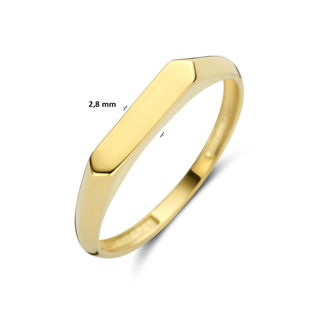 14k Geelgouden dames ring met 7 mm brede band
