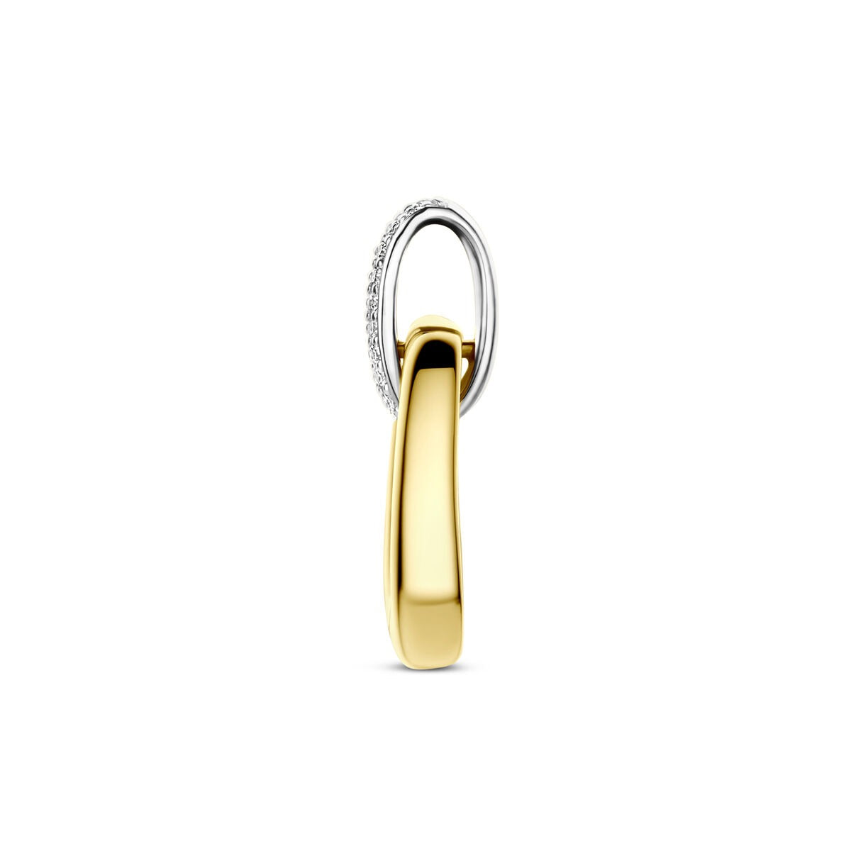 14k Bicolor gouden hanger met diamant 0,07 ct