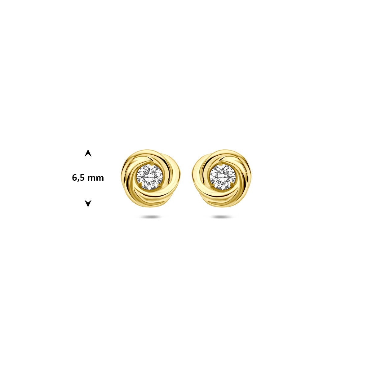 14k Geelgouden oorknoppen met lab grown diamant