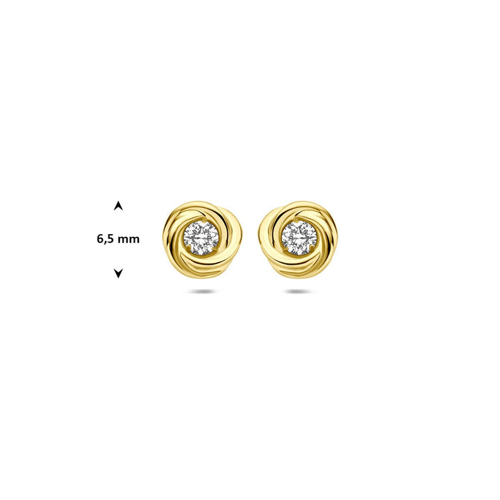 14k Geelgouden oorknoppen met lab grown diamant