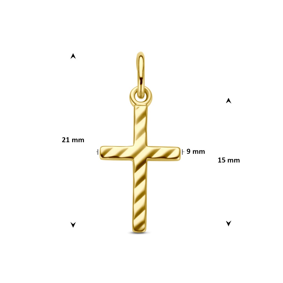 9k geelgouden hanger met kruis