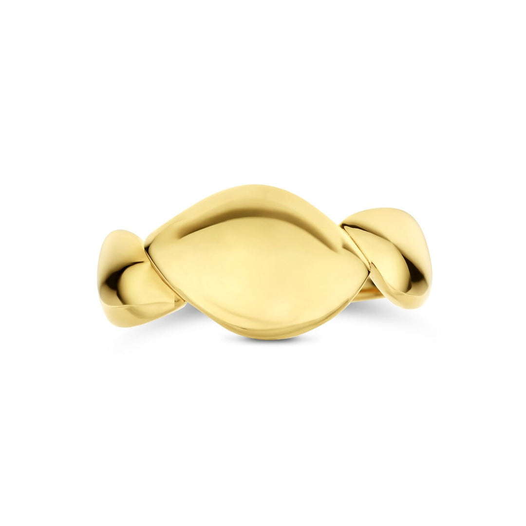 14k Geelgouden dames ring met brede band