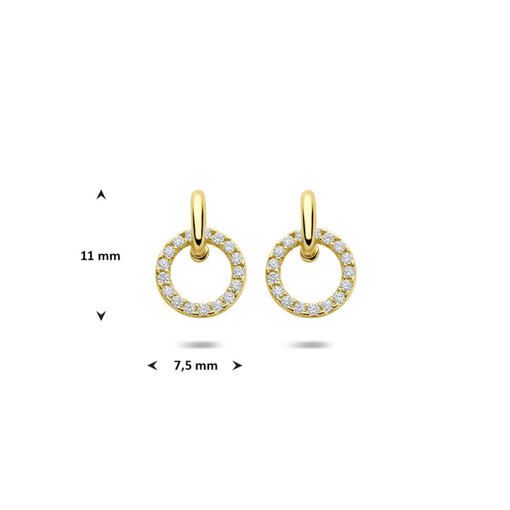 Gouden Oorhangers 14k met Zirkonia – Pavé Zetting