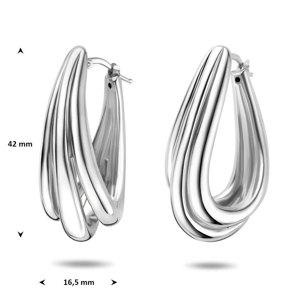 Gerhodineerd 925 Zilveren Oorringen 42 x 16,5 mm Dames