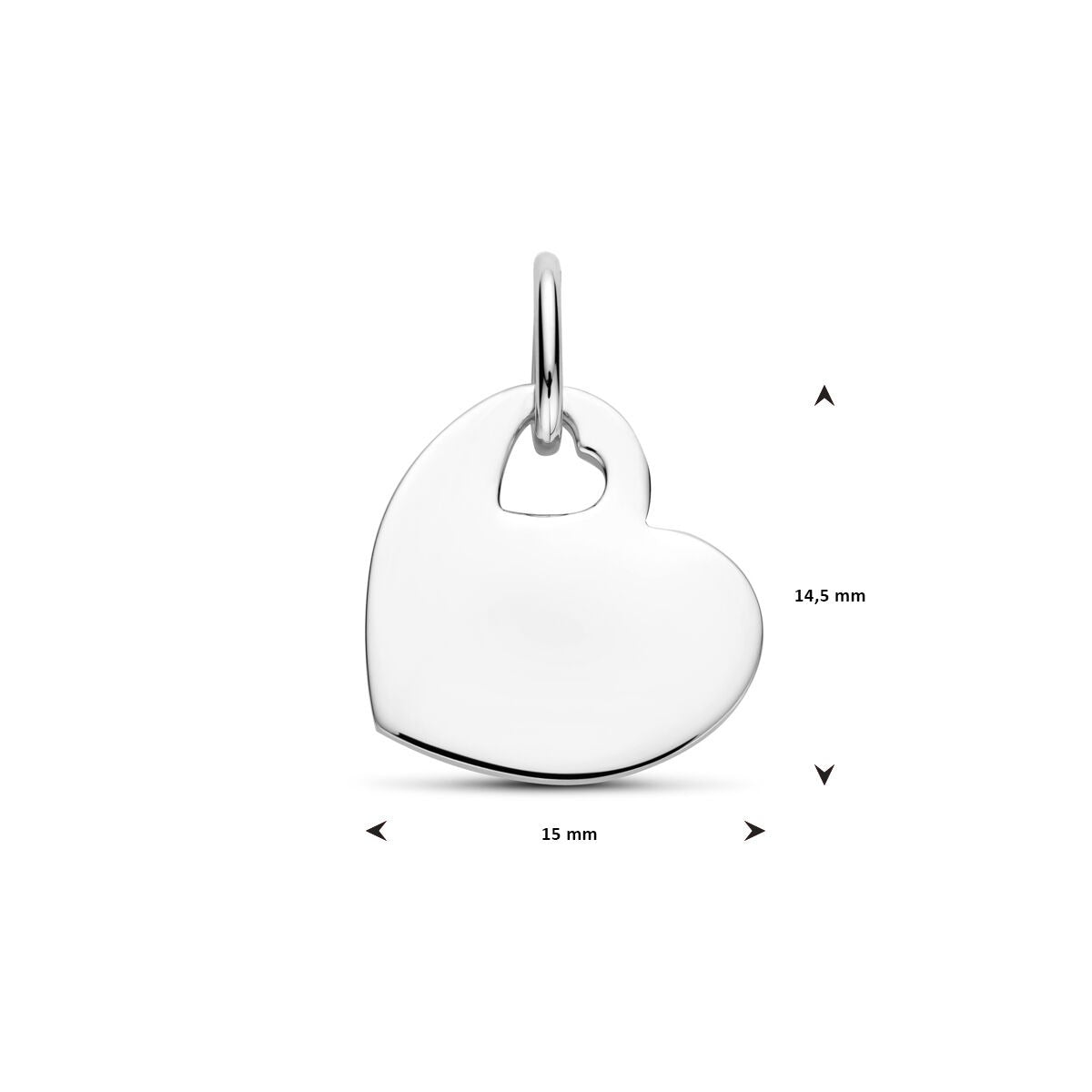 Zilveren hartjes graveerhanger – gerhodineerd 925 zilver