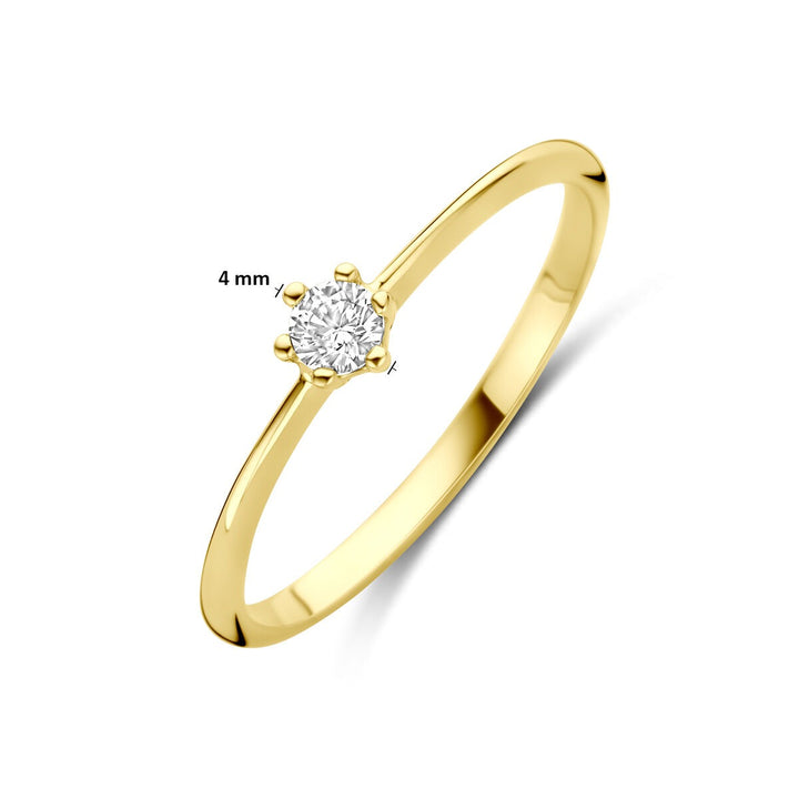 Gouden damesring met zirkonia – 14k geelgoud