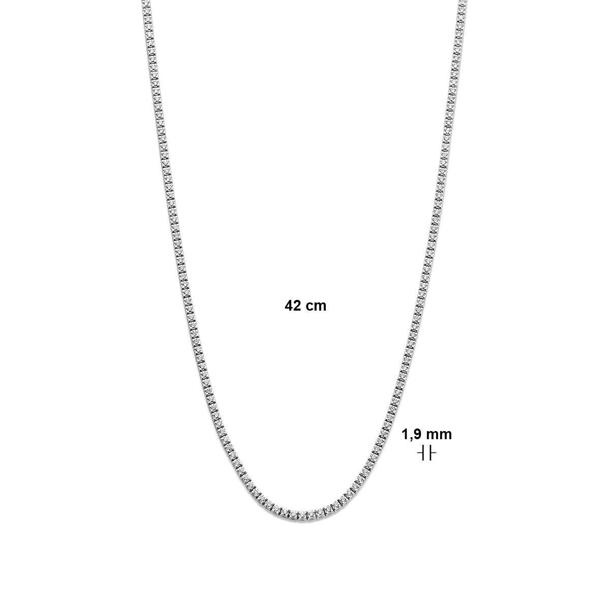 tennis necklace lab grown diamond 2.00ct g si 1.9 mm 42 cm 14K white gold
