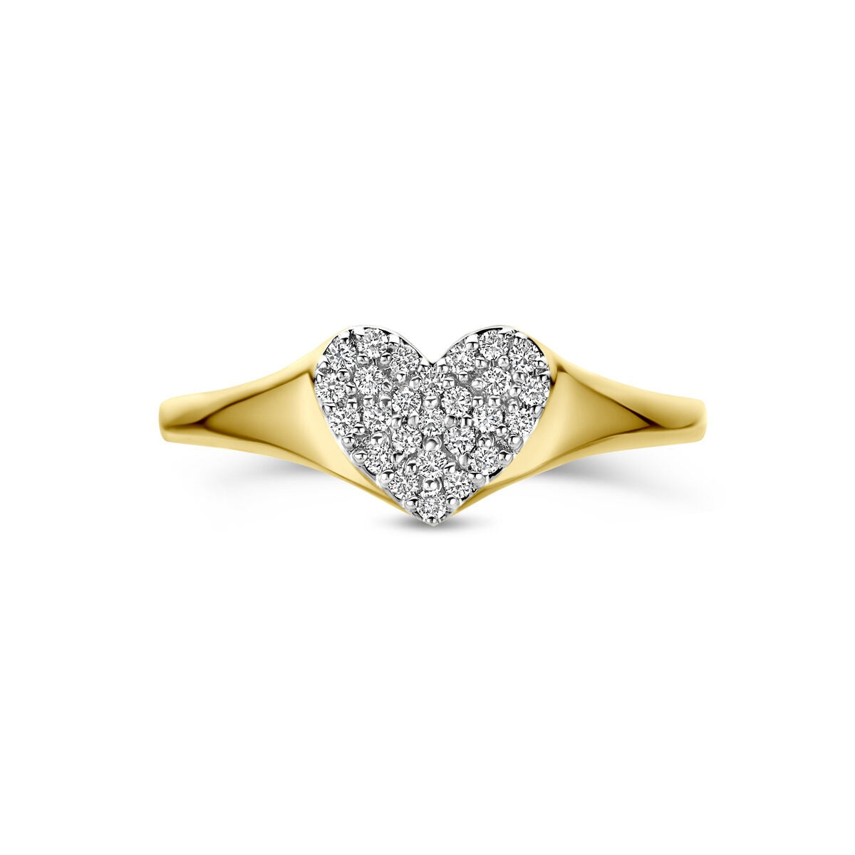 14k Geelgouden Ring met Lab Grown Diamant 0,12 ct