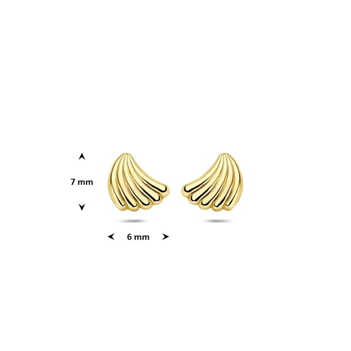 14k Geelgouden oorknoppen 7 x 6 mm
