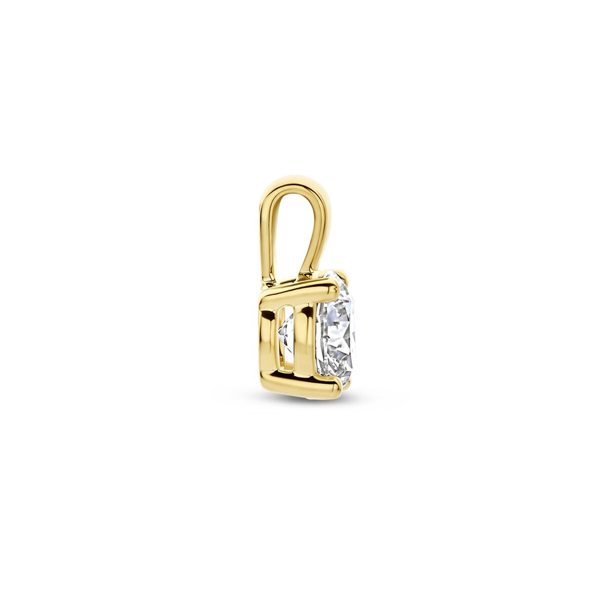 14k Geelgouden hanger met lab grown diamant – 0.25 ct briljant geslepen