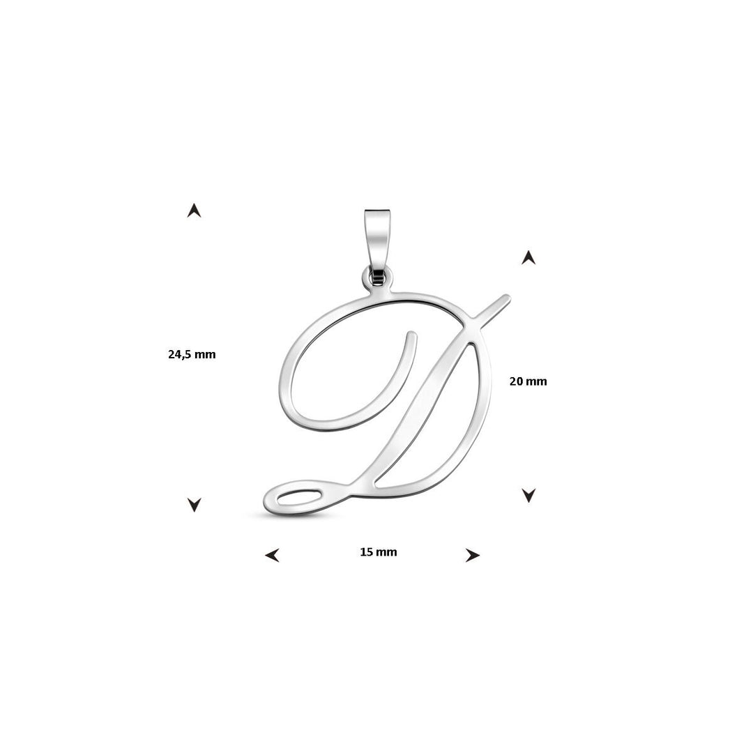 Gerhodineerd zilveren hanger in lettervorm