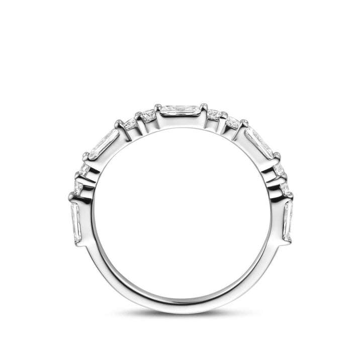 Zilveren dames ring met zirkonia – gerhodineerd 925 zilver