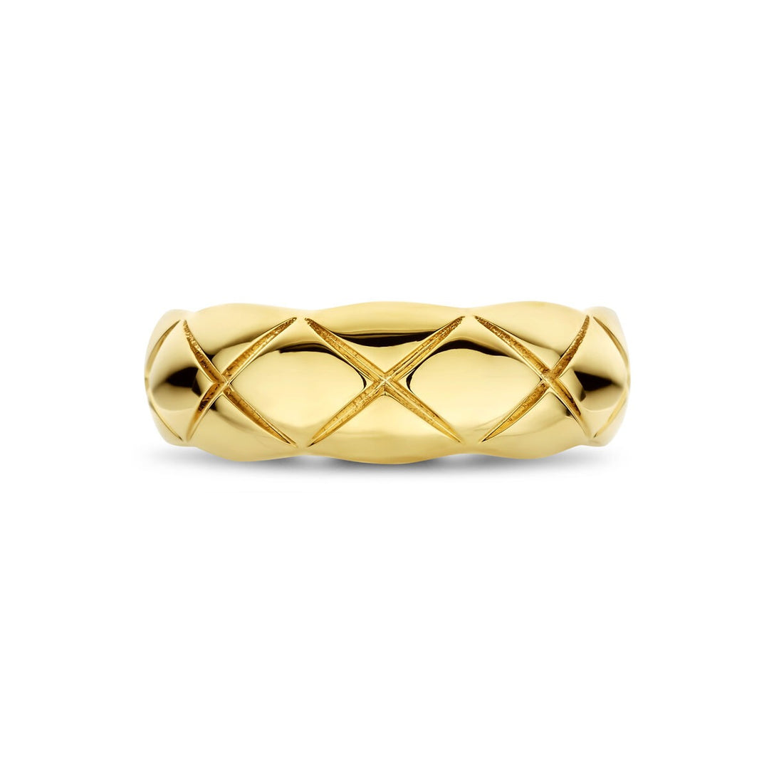 14k Geelgouden dames ring met 7 mm brede band