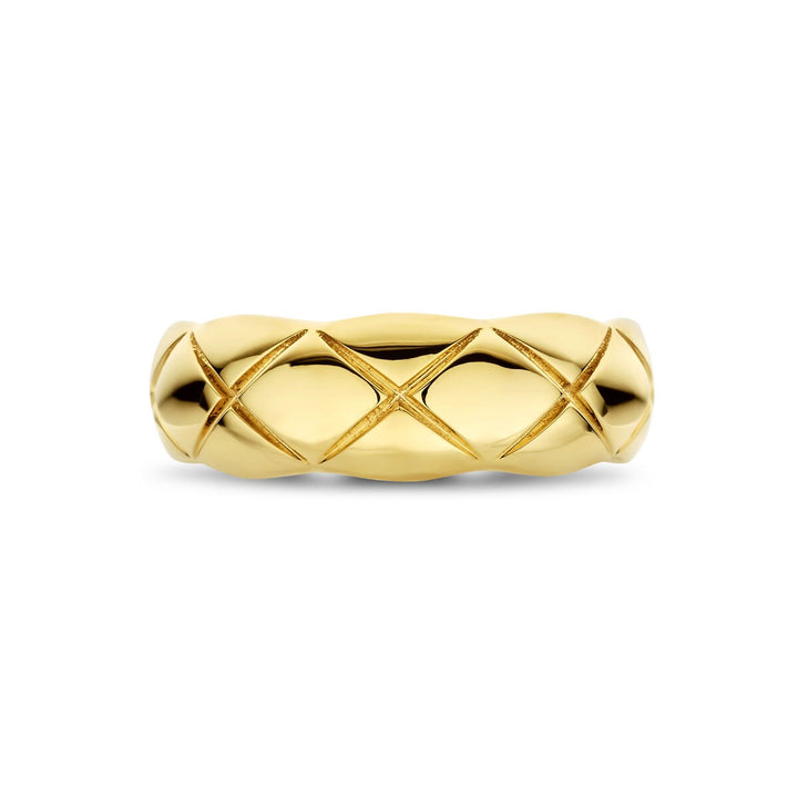 14k Geelgouden dames ring met 7 mm brede band