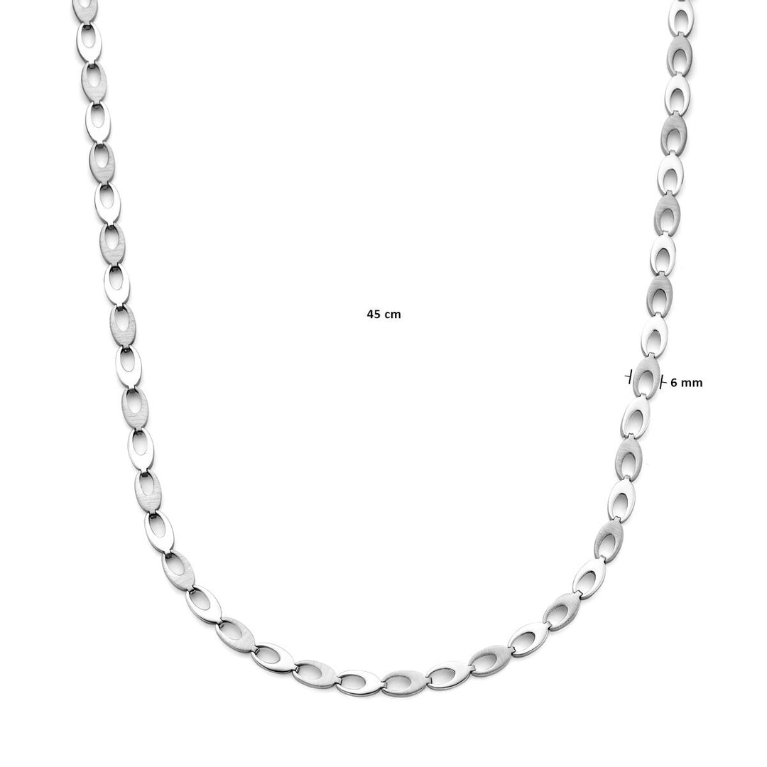 necklace polish/matt 6.0 mm 45 cm silver rhodium plated