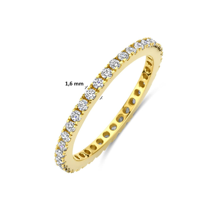 Verguld 925 zilveren ring met zirkonia