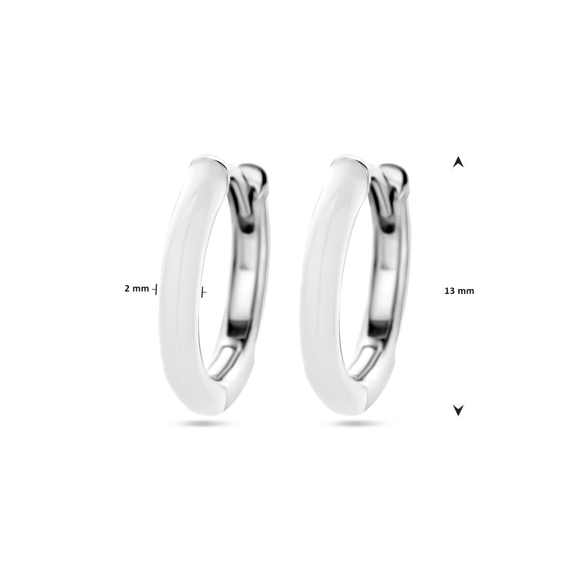 drop earrings white enamel silver rhodium plated