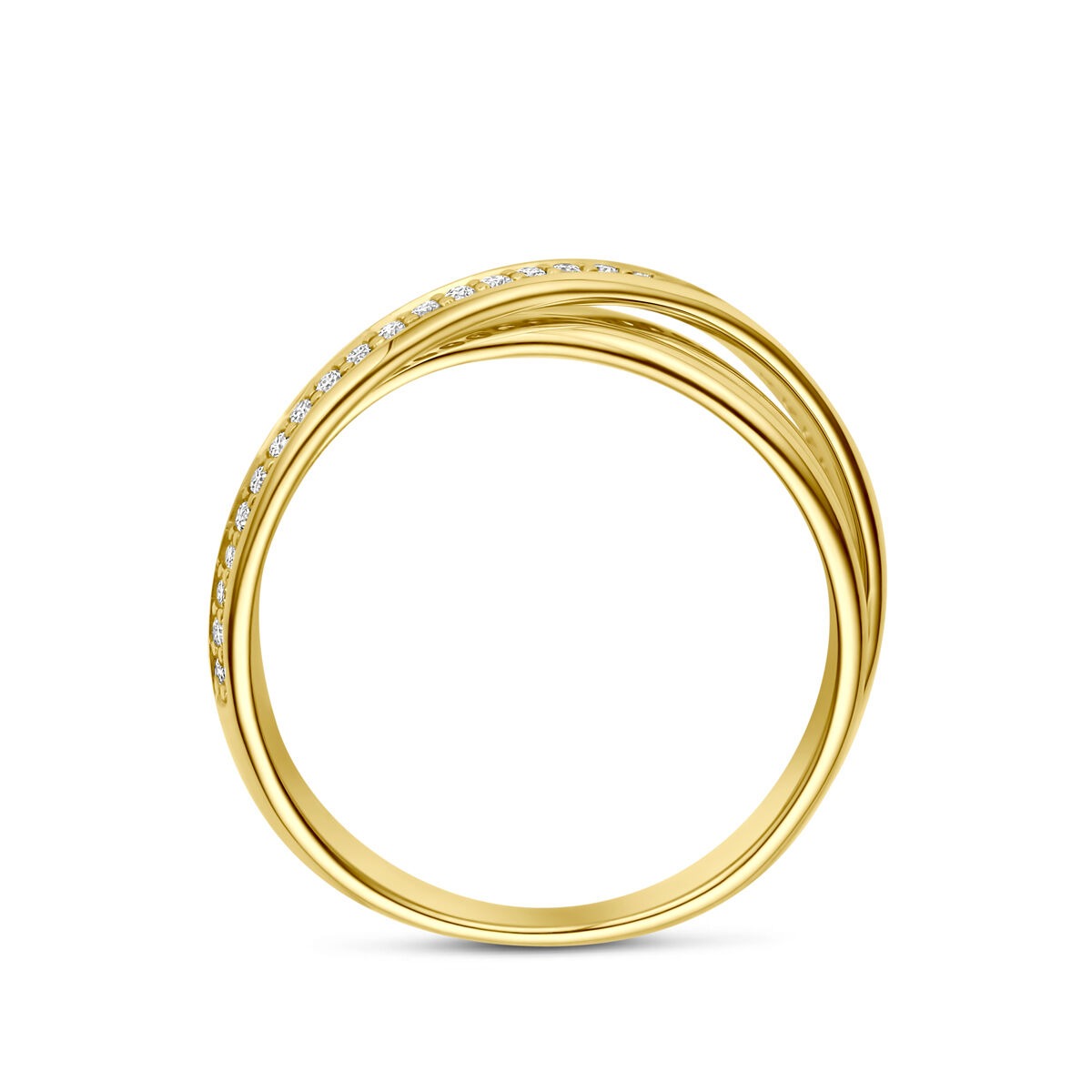 14k Geelgouden Alliance Ring met Diamant 0,16 ct