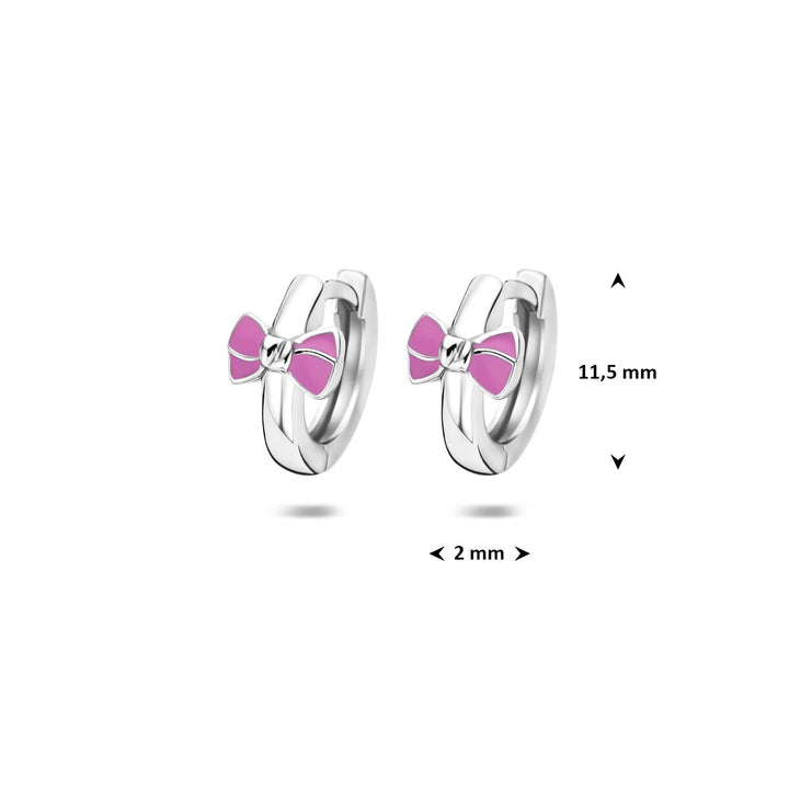 Zilveren kinder oorringen met strik – gerhodineerd 925