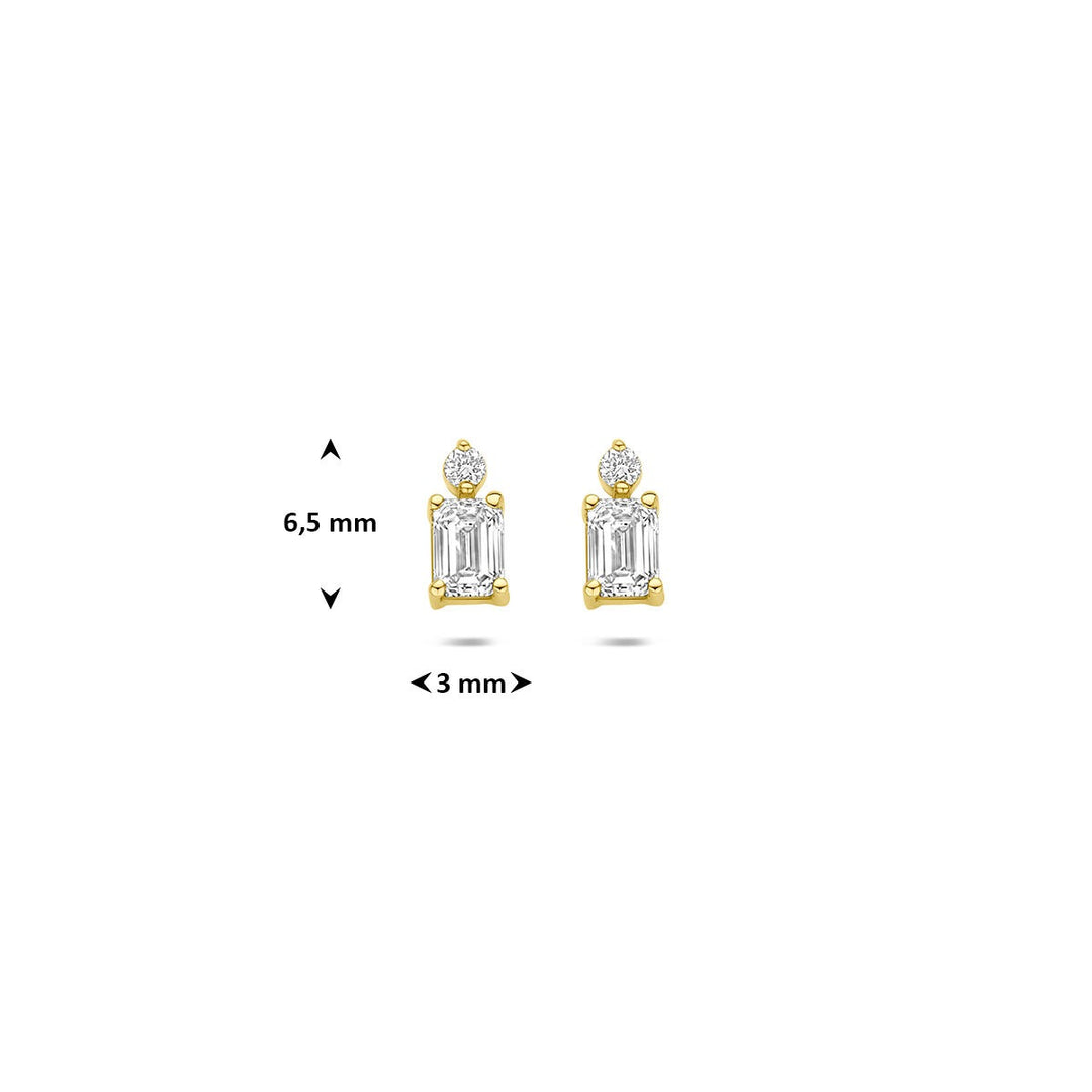 14k Geelgouden oorknopjes met lab grown diamant