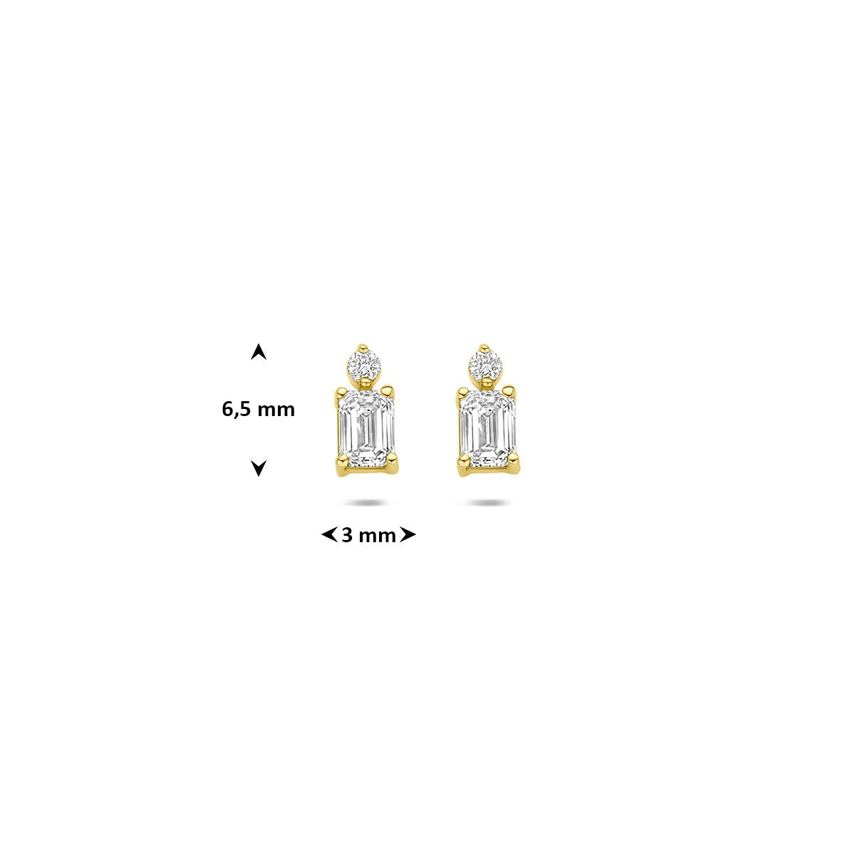 14k Geelgouden oorknopjes met lab grown diamant
