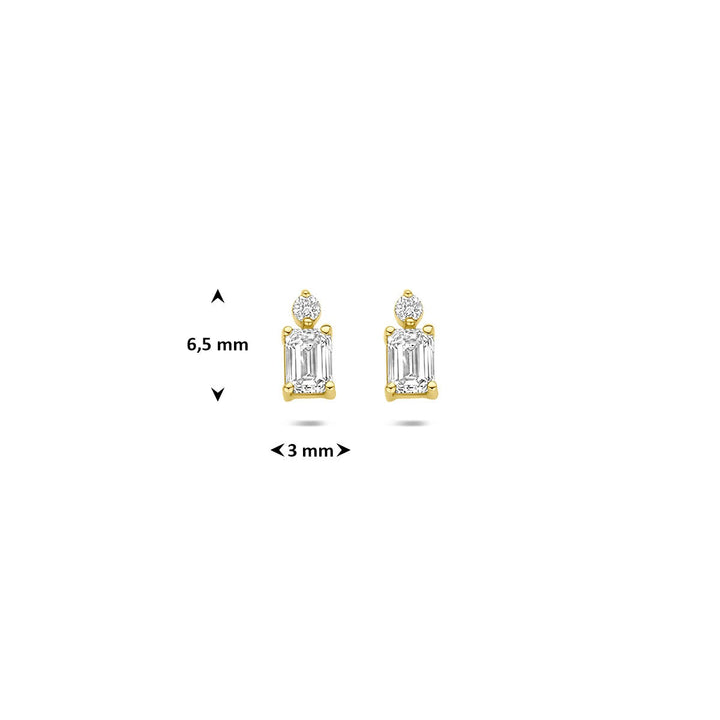 14k Geelgouden oorknopjes met lab grown diamant