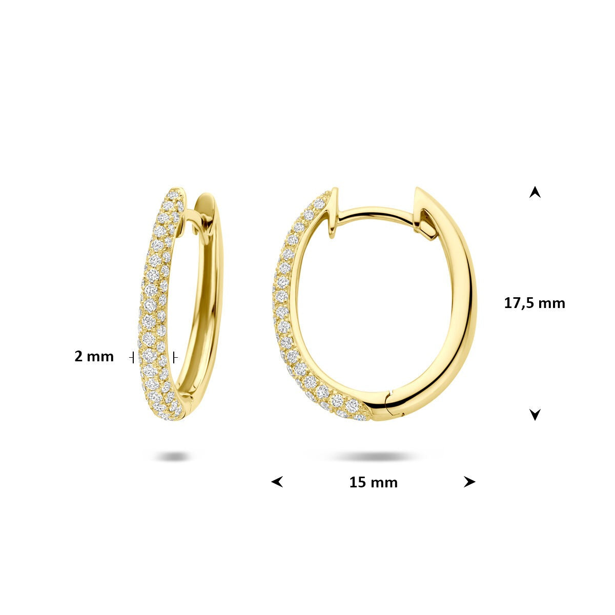 14k Gouden oorringen met diamant