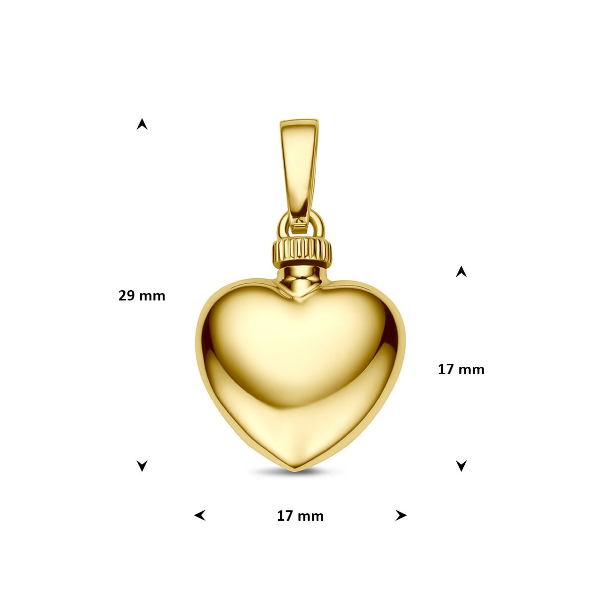 9k Geelgouden hart urnhanger