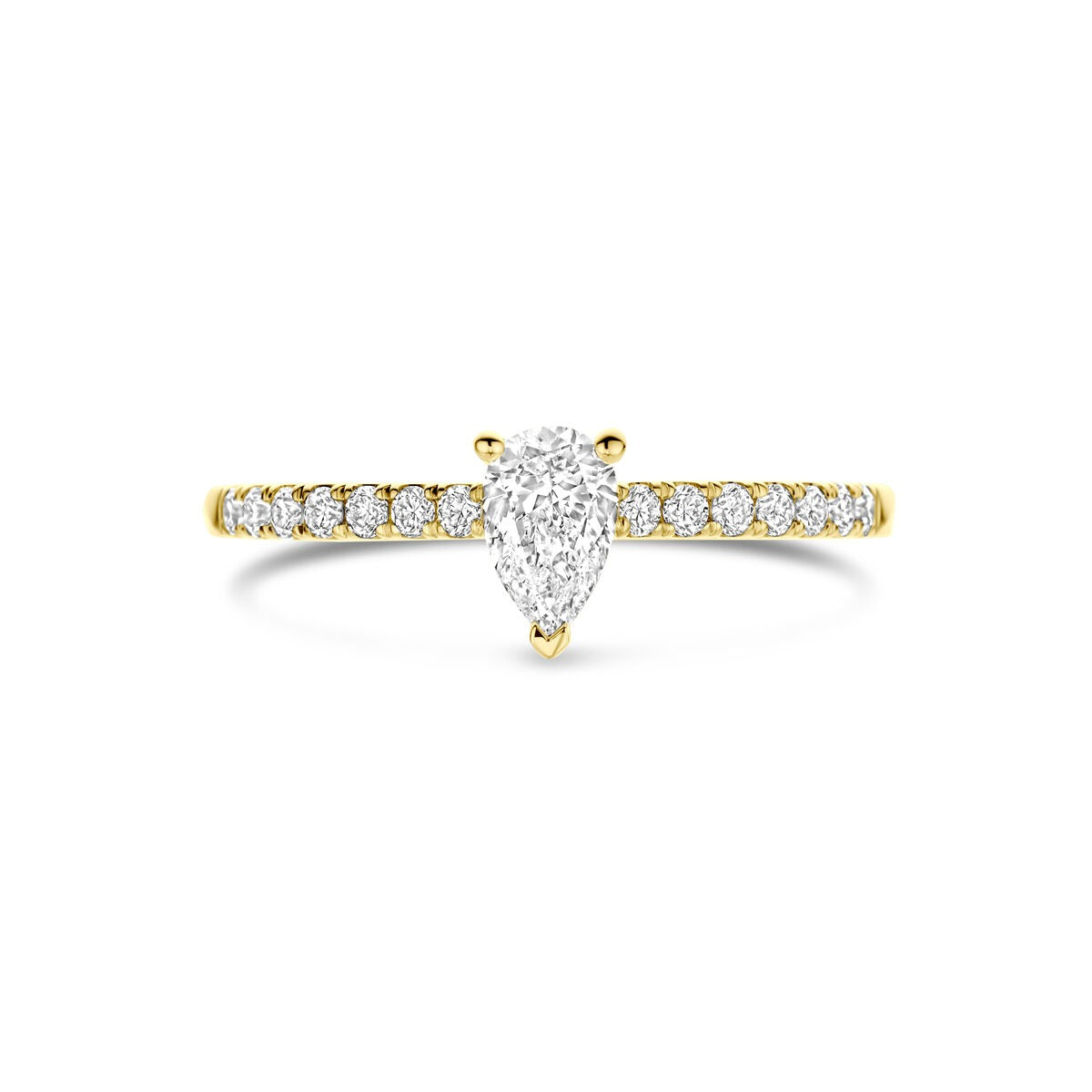 Gouden Ring 14k met Lab Grown Diamant – Peer Slijpvorm