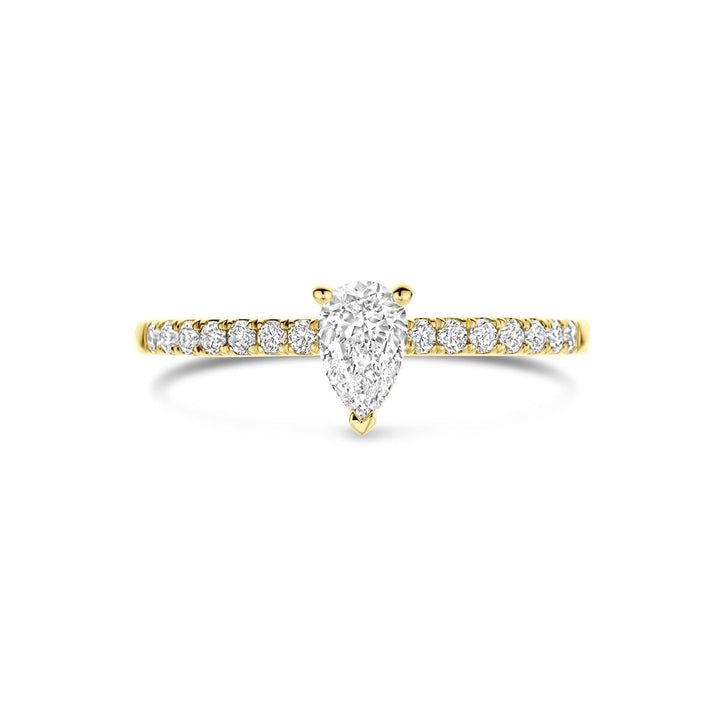 Gouden Ring 14k met Lab Grown Diamant – Peer Slijpvorm