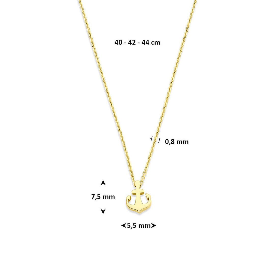 14k Geelgouden ketting met anker