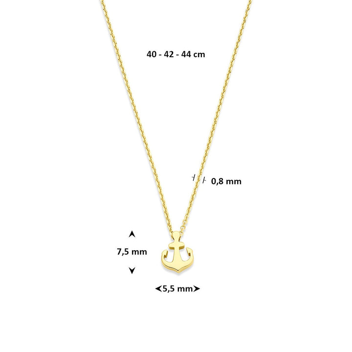 14k Geelgouden ketting met anker