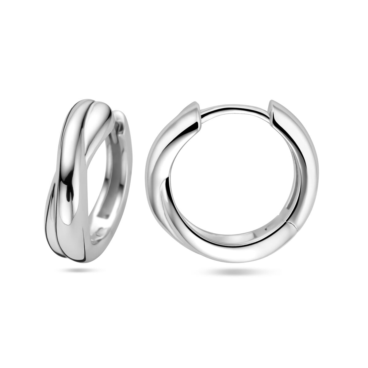Gerhodineerd 925 zilveren klapoorringen – 13.5 mm