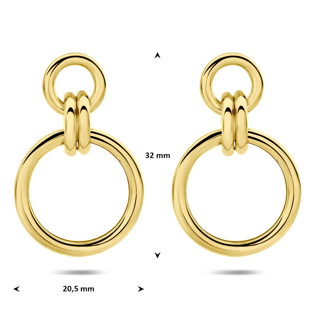 Verguld zilveren oorhangers rond 925