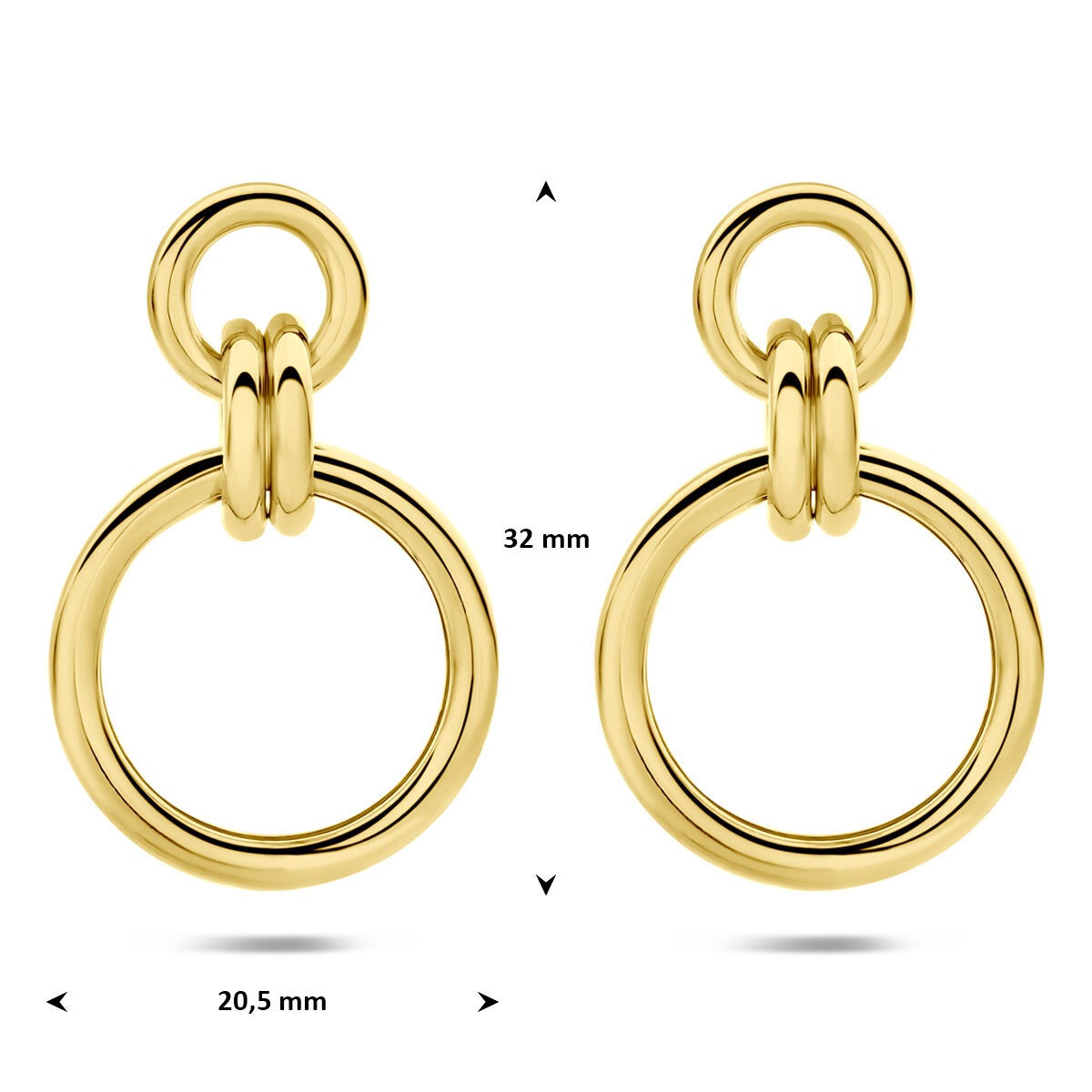 Verguld zilveren oorhangers rond 925