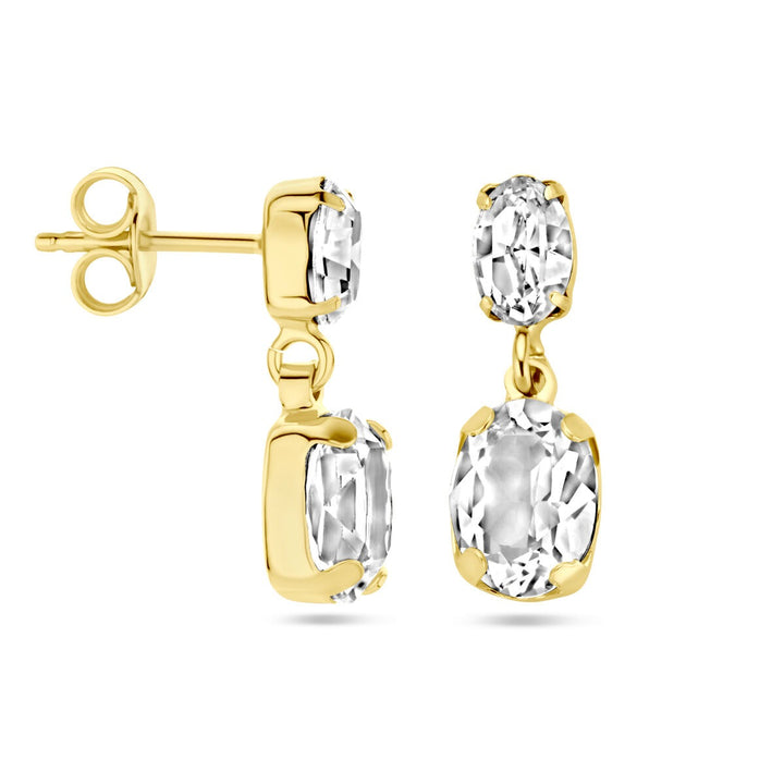 Swarovski-Ohrringe 1 Mikron Silber vergoldet (gelb)