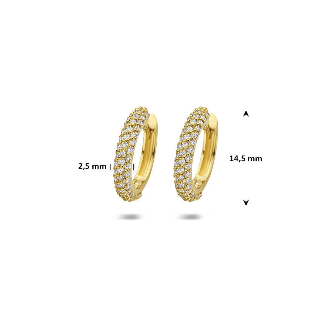14k Geelgouden klapoorringen met lab grown diamant
