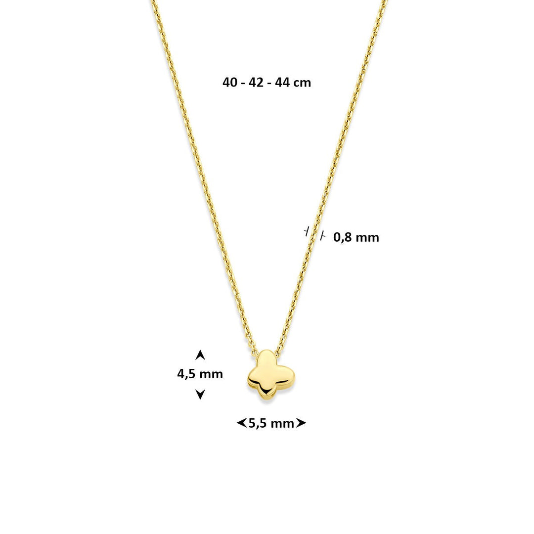 14k Geelgouden ketting met vlinder
