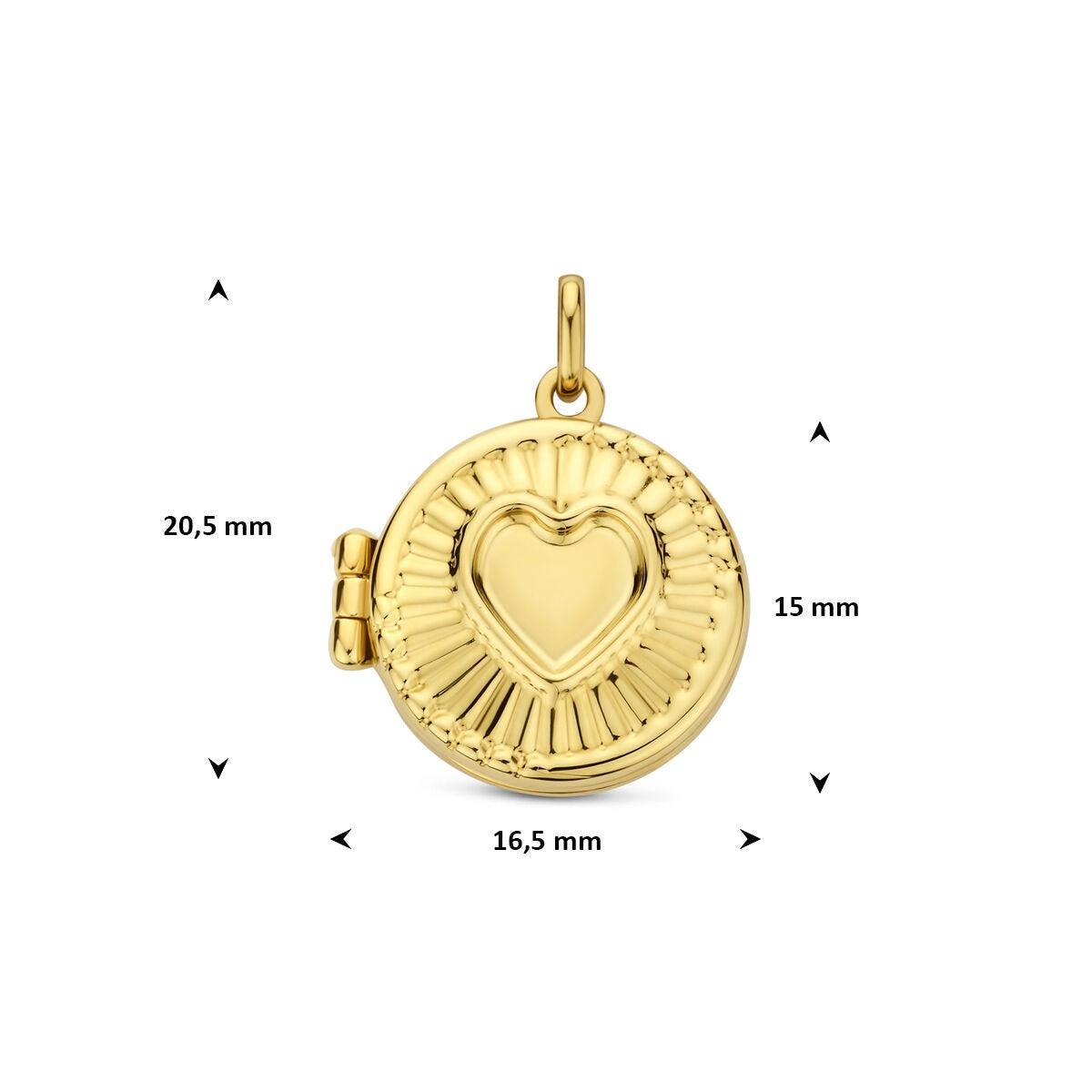 14k Geelgouden medaillon met hartje