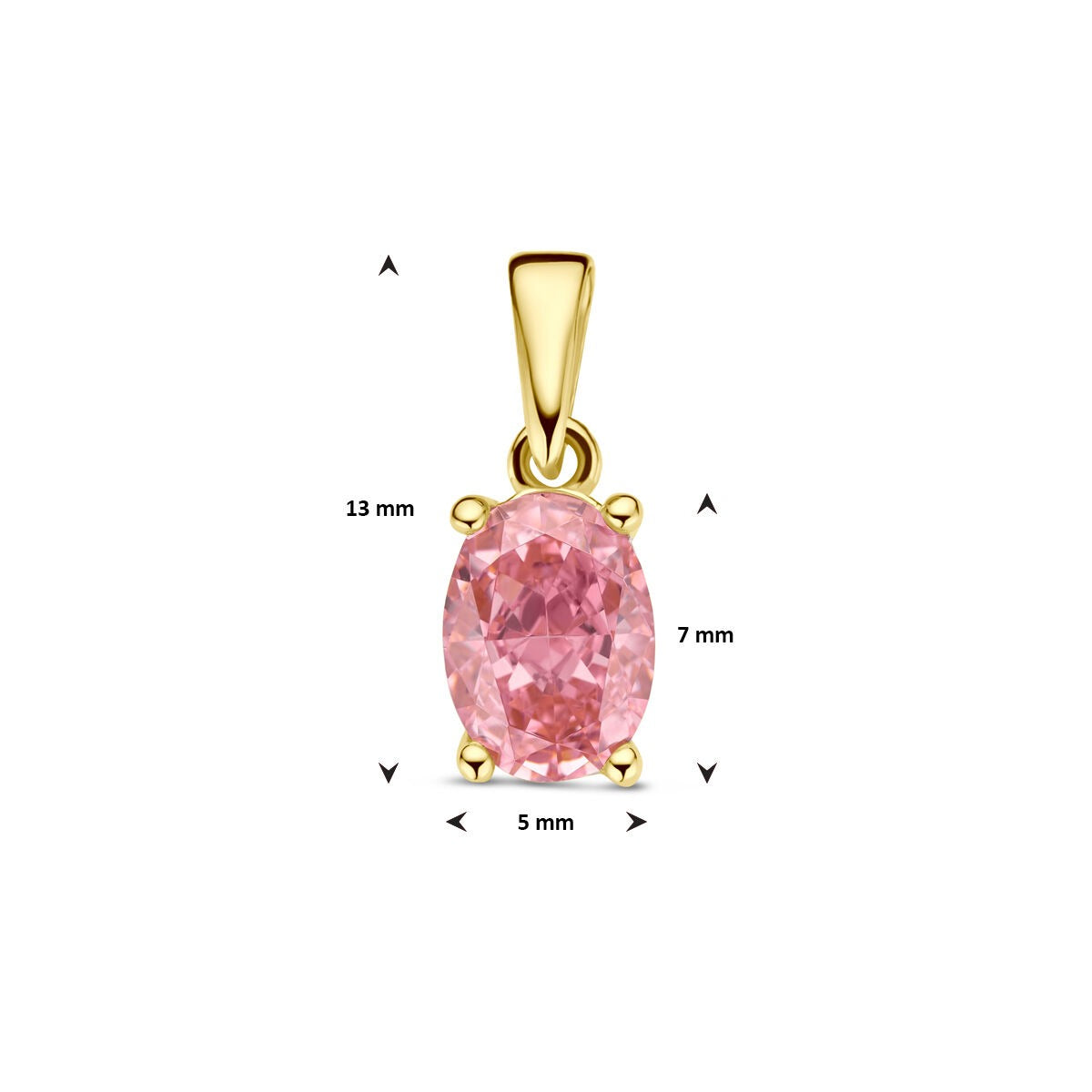 pendant padparadscha zirconia 14K yellow gold
