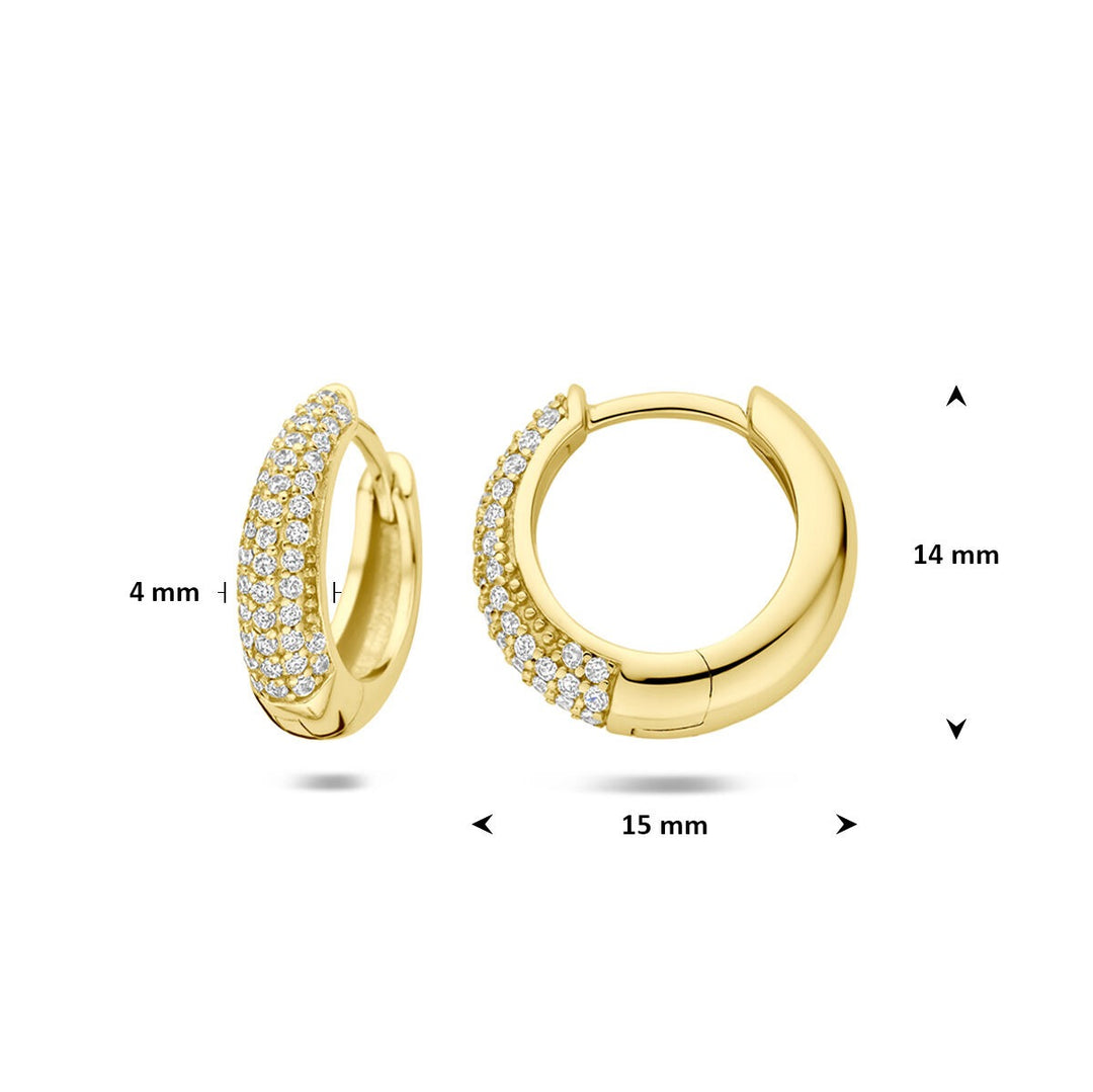 Verguld 925 zilveren oorringen met zirkonia