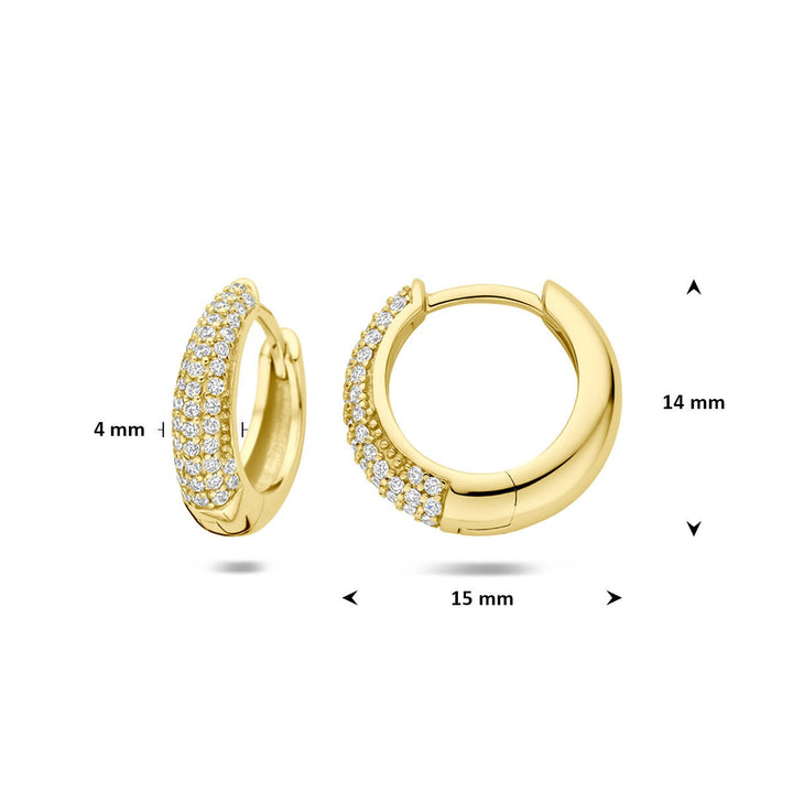 Verguld 925 zilveren oorringen met zirkonia