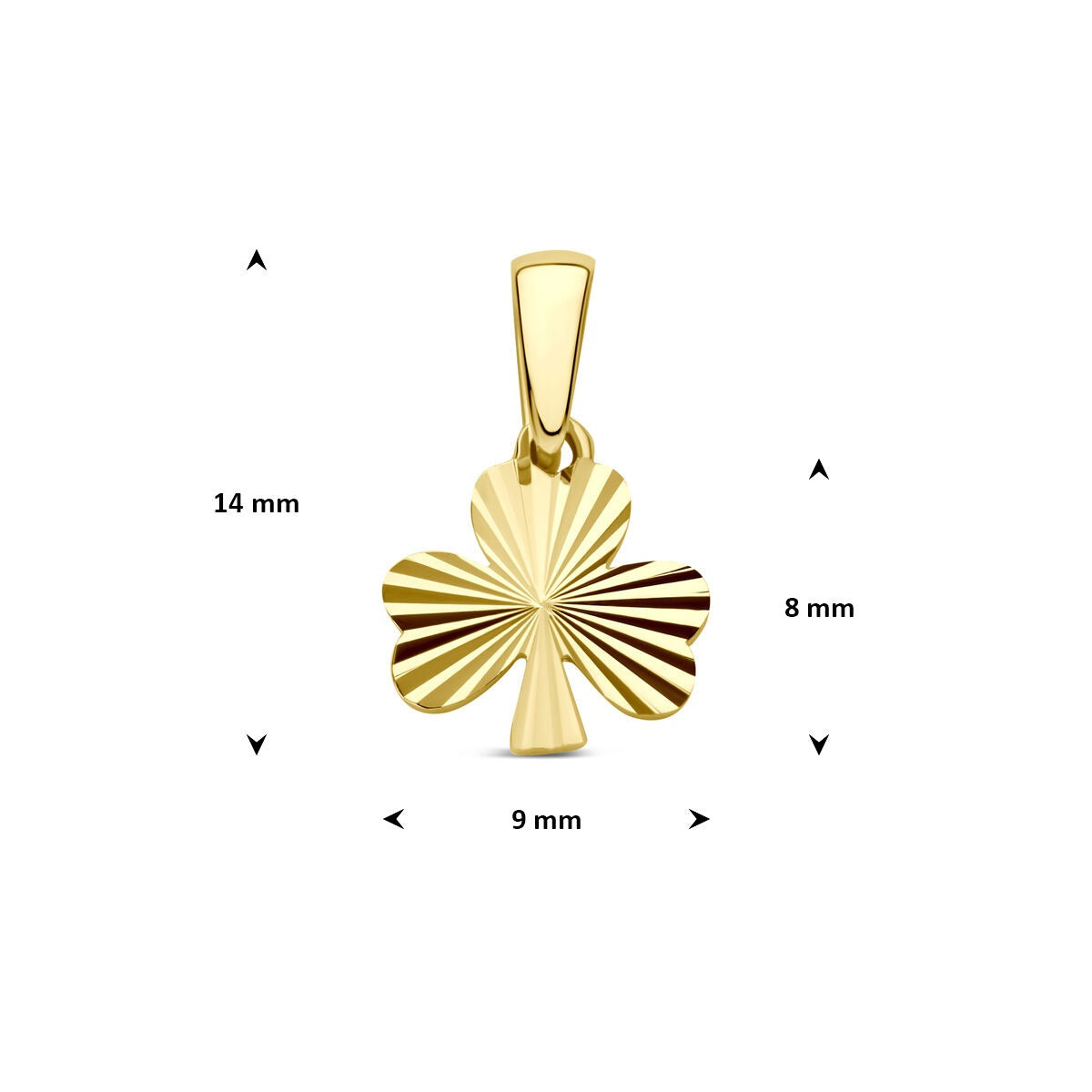 14k Geelgouden klaver hanger om te graveren