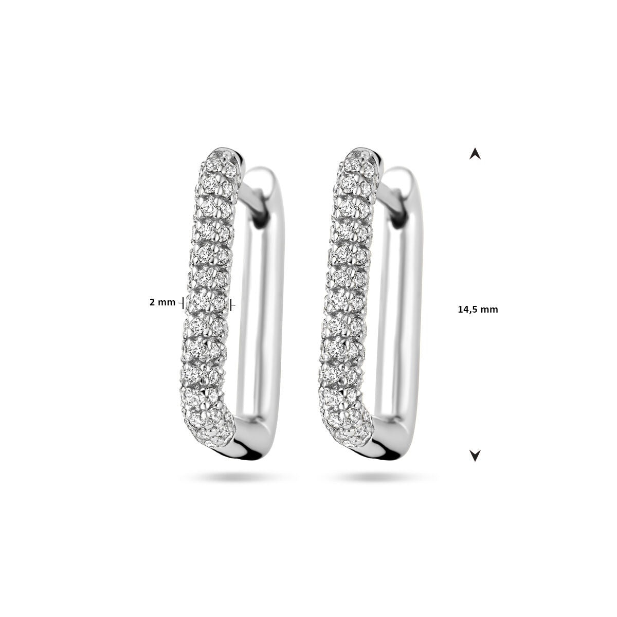 drop earrings zirconia silver rhodium plated