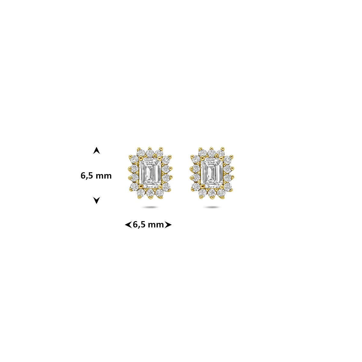 14k Geelgouden oorknoppen met lab grown diamant