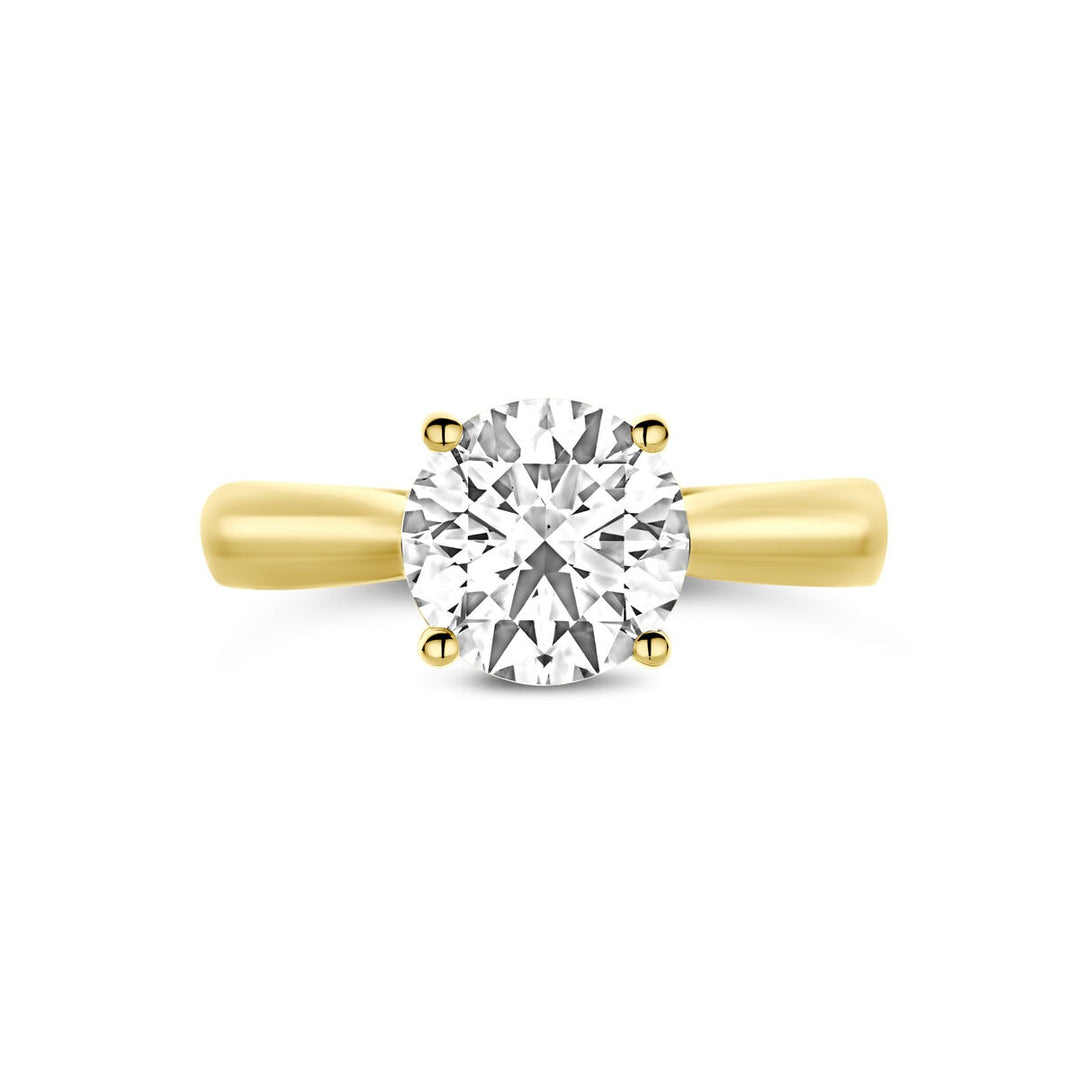 14k Geelgouden ring met 2.00ct lab grown diamant
