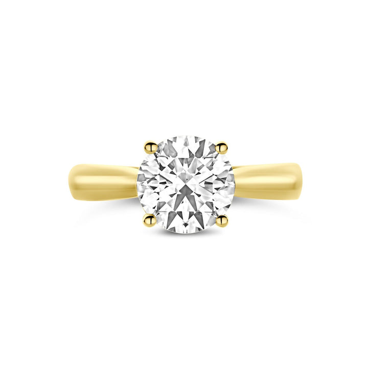14k Geelgouden ring met 2.00ct lab grown diamant