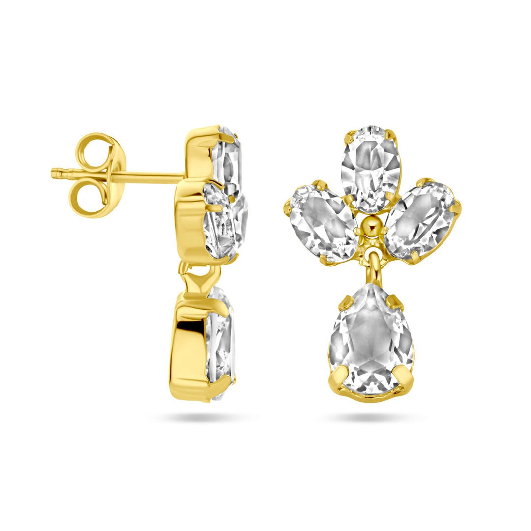 Swarovski-Ohrringe 1 Mikron Silber vergoldet (gelb)