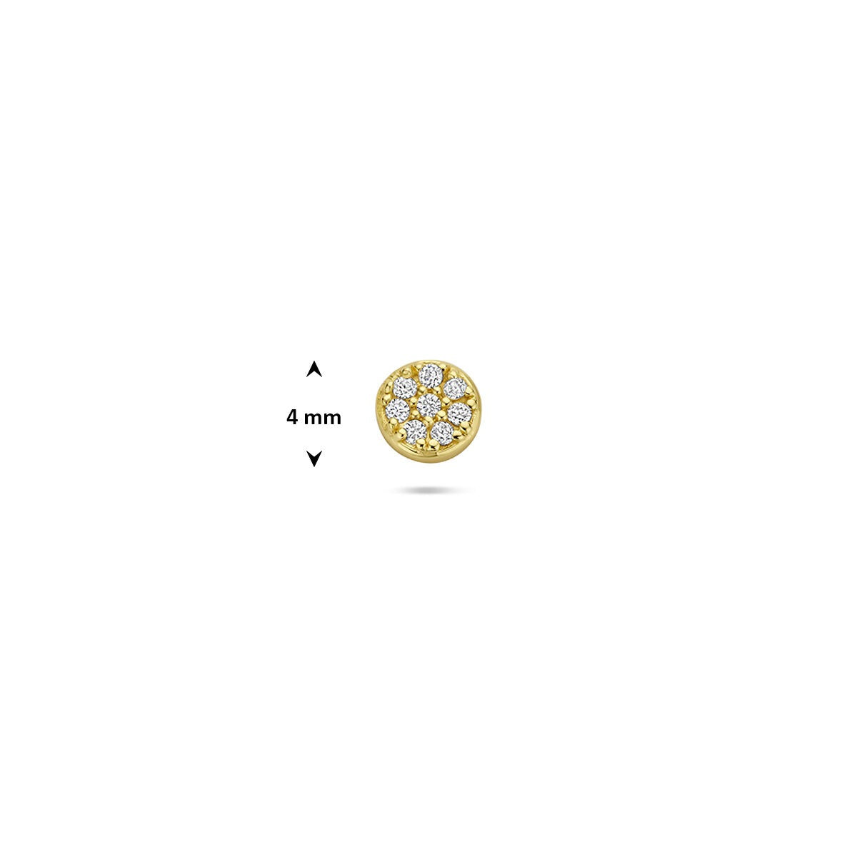 Verguld zilveren flat back piercing met zirkonia