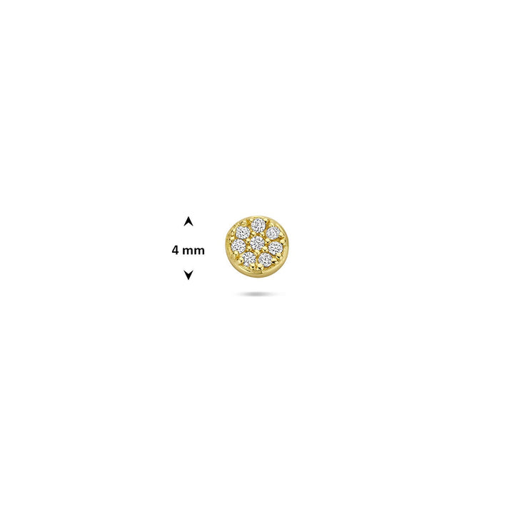Verguld zilveren flat back piercing met zirkonia